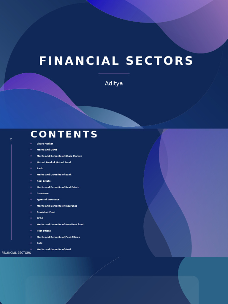 Financial Sectors by Aditya | PDF | Insurance | Investing