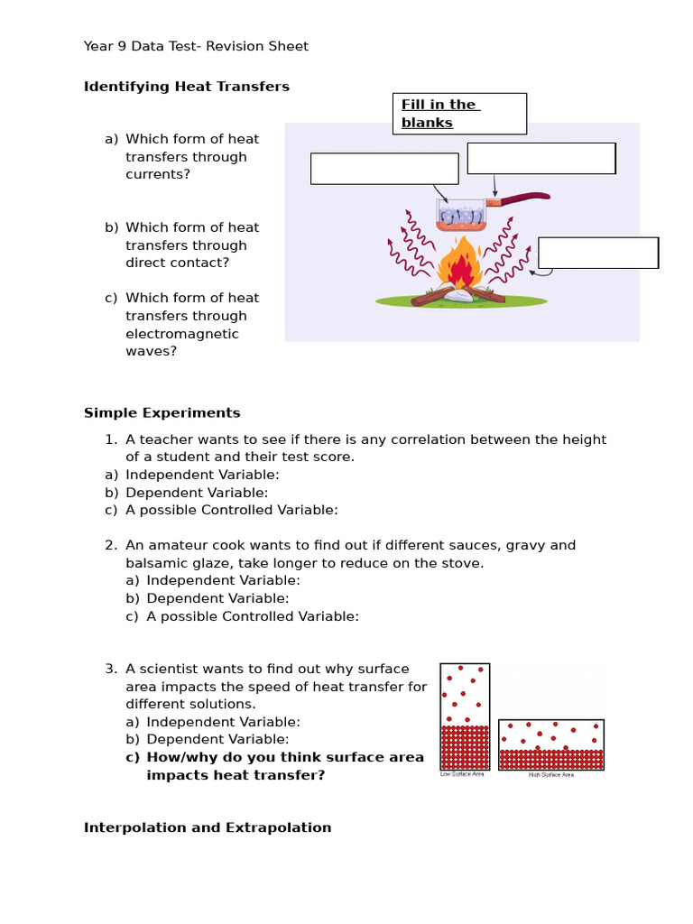 Year 9 Data Test Revision Sheet | PDF