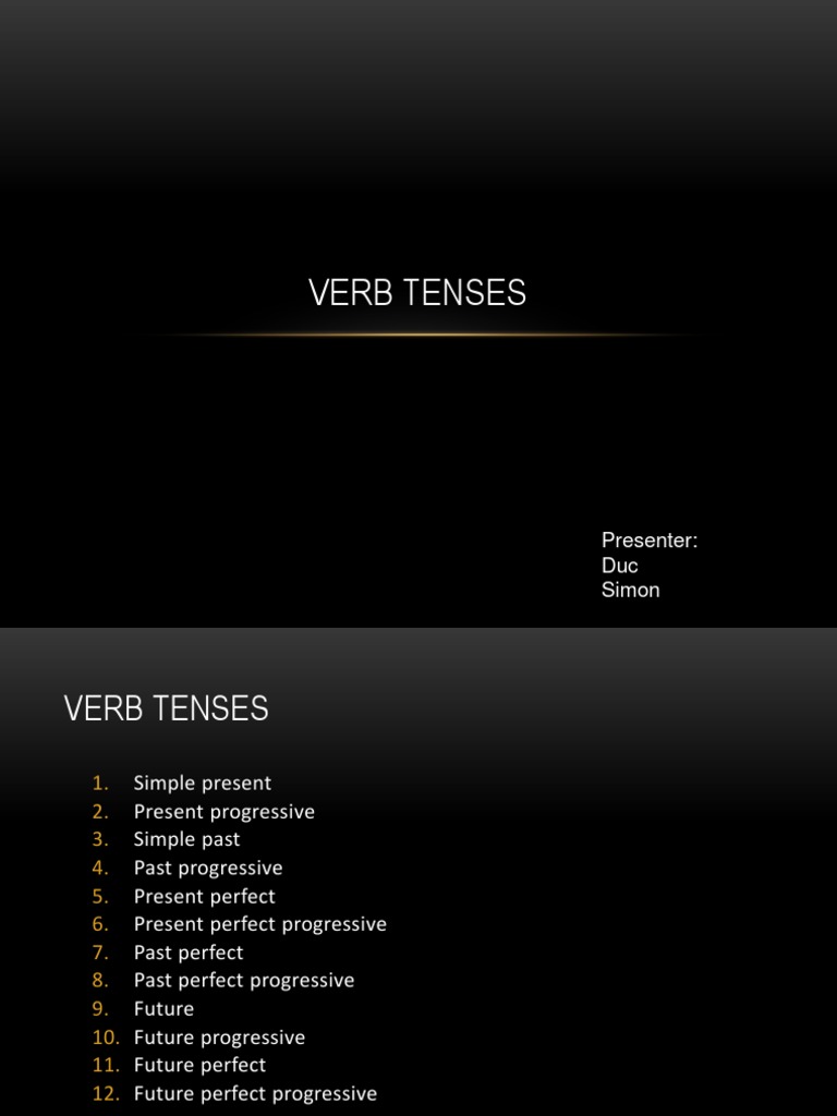 Comprehensive Guide to Verb Tenses | PDF | Perfect (Grammar) | Style ...