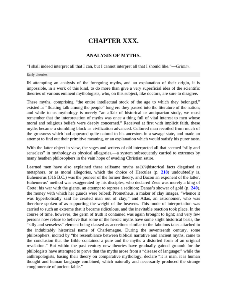 Myths: Analysis and Theories Explained | PDF | Oedipus | Greek Mythology