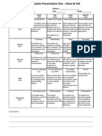 Rubric-Presentation One-Show and Tell