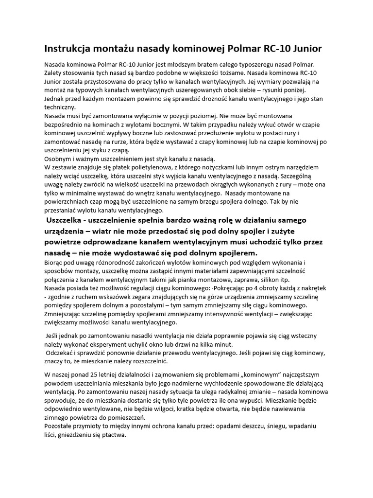 Instrukcja Montazu Nasad Junior | PDF