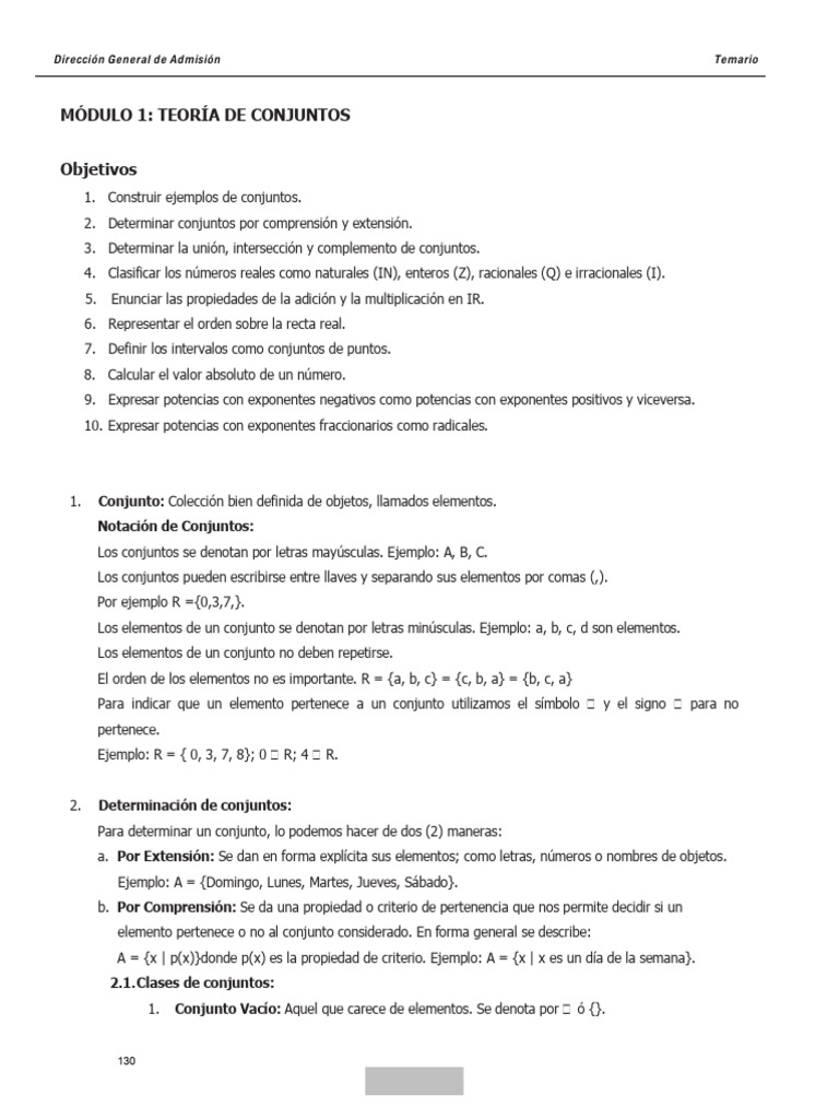Teoría de Conjuntos y Números Reales | PDF | Conjunto (Matemáticas ...