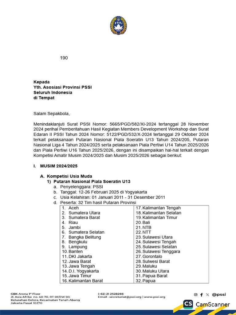 Kompetisi PSSI 2024/2025 dan 2025/2026 | PDF