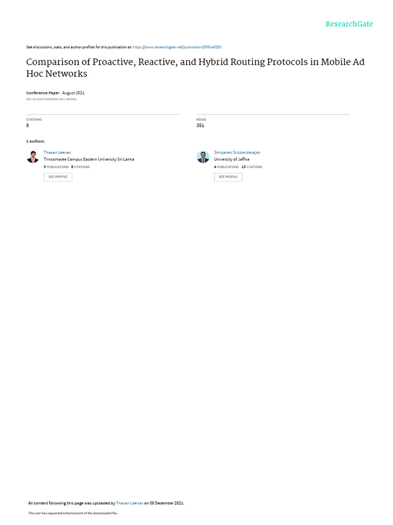 Comparison of Proactive Reactive and Hybrid Routing Protocols in Mobile ...