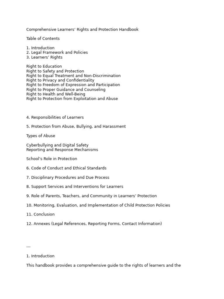 Enhancing Learners' Rights Handbook | PDF | Social Ethics | Social Policy