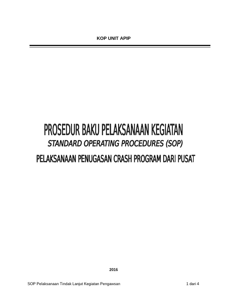 SOP Diskresi (Crash Program) | PDF