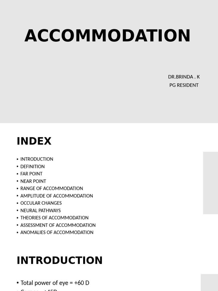 Accomodation DR - BKR | PDF | Light | Visual System