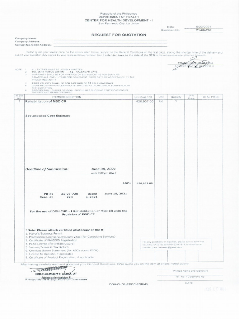 RFQ#21 06 261 | PDF
