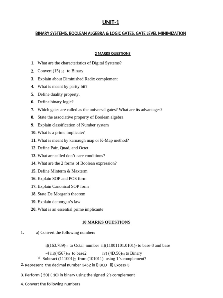 Important Questions on Digital Circuits | PDF | Electronic Engineering ...