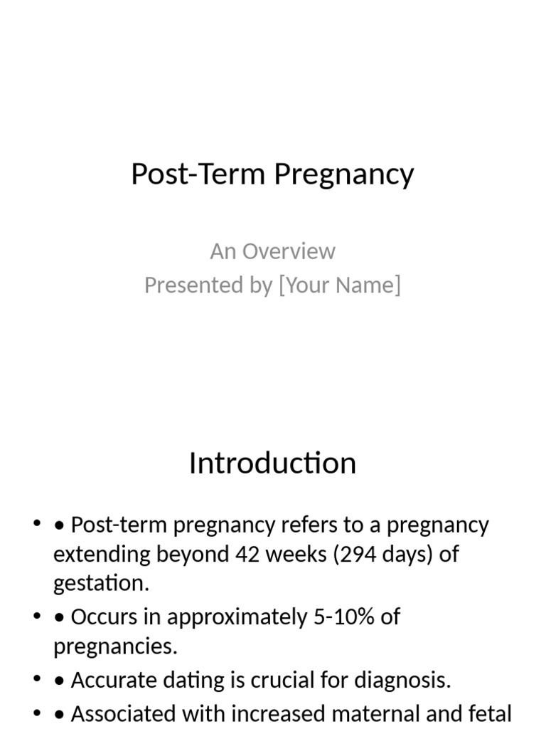 Post-Term Pregnancy Risks and Management | PDF