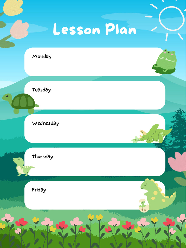 Colorful Illustrative Animal Lesson Plan | PDF