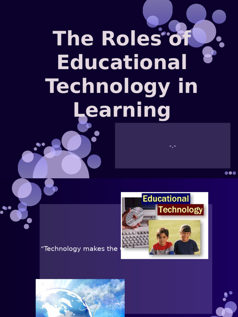 Lesson 3 The ROles of ET in Learning | PDF | Constructivism (Philosophy ...