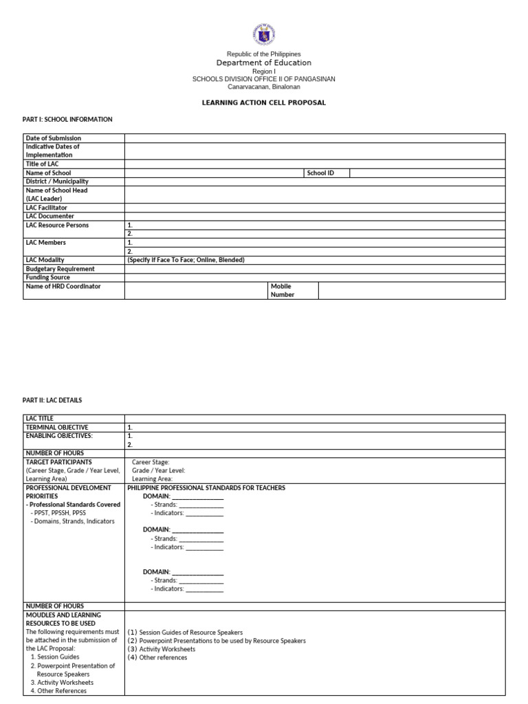 Learning Action Cell Proposal Template | PDF | Methodology | Learning