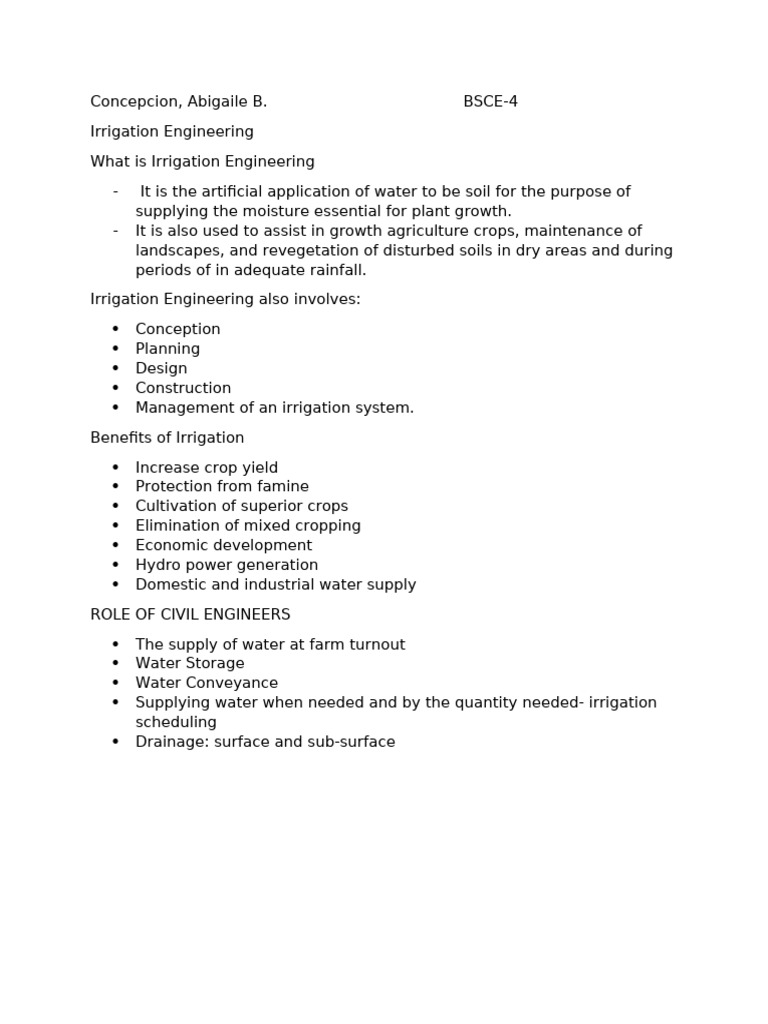 Overview of Irrigation Engineering | PDF