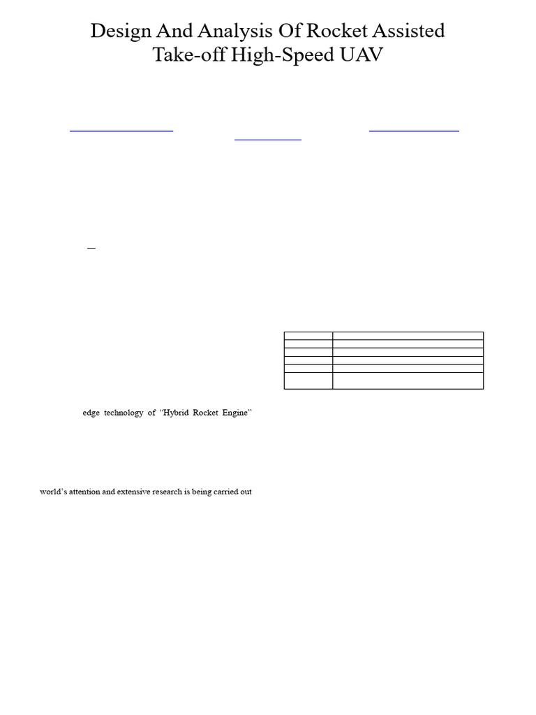 High-Speed UAV Design with Rocket Assist | PDF | Rocket Propellant | Alkane