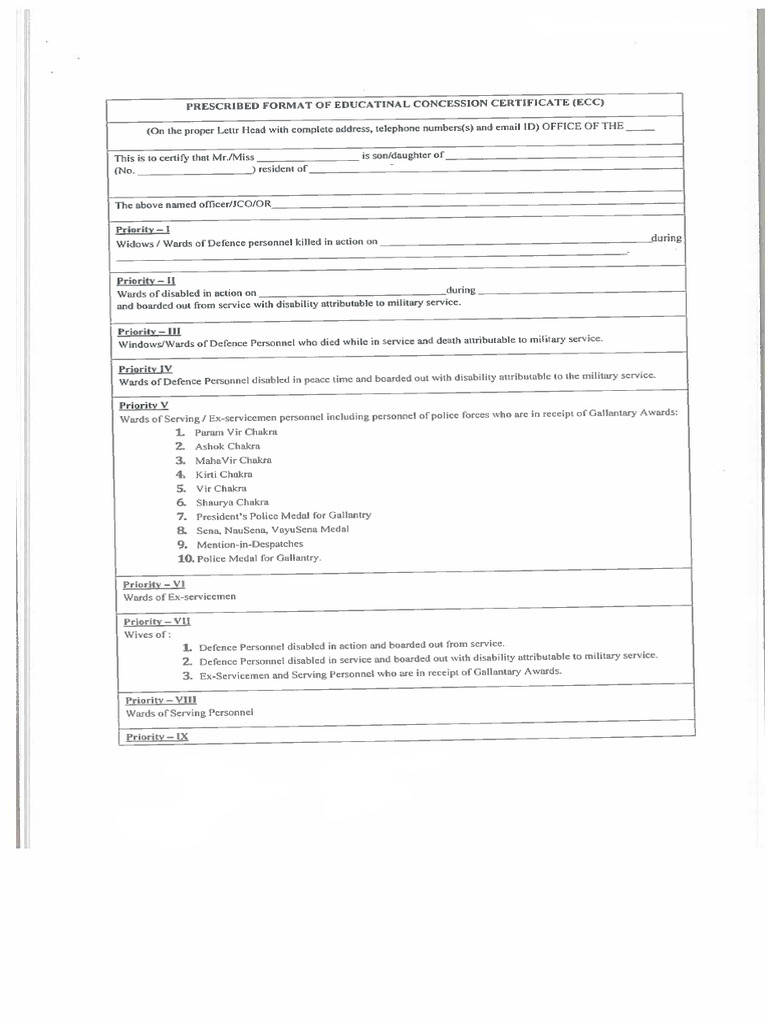 Educational Concession Certificate | PDF