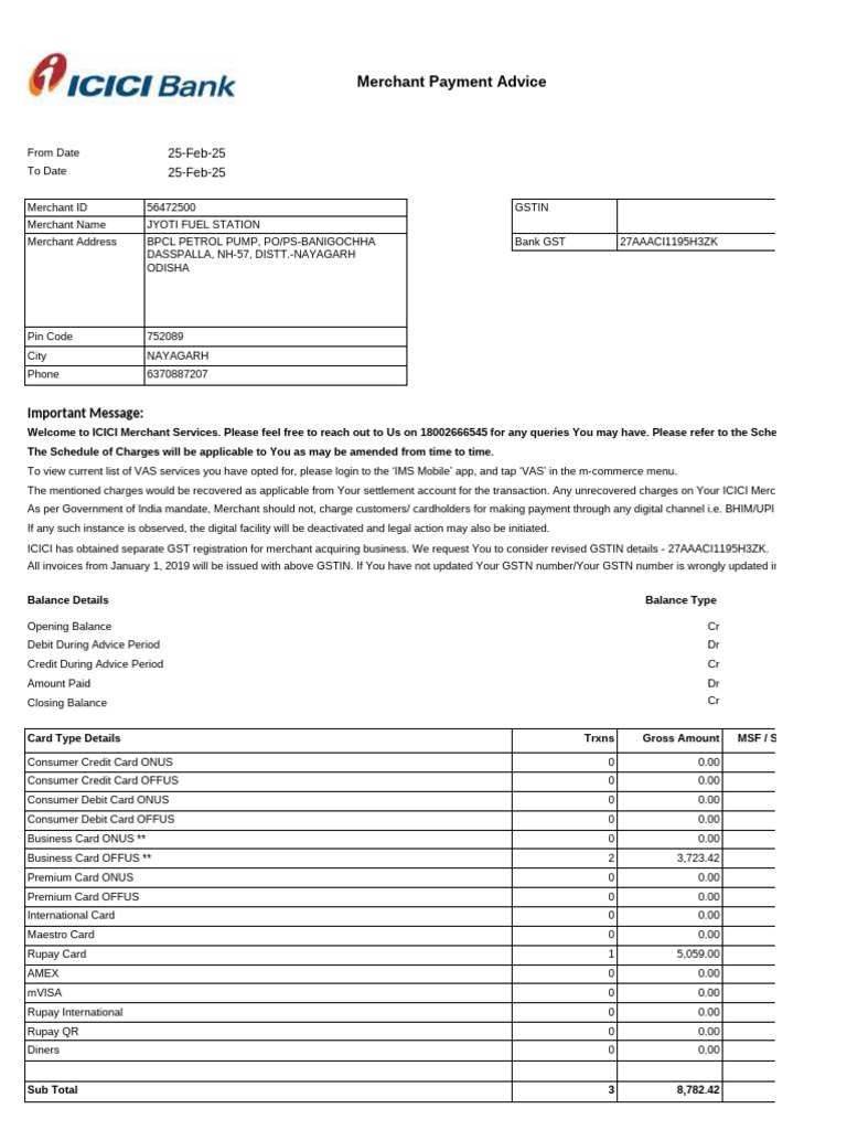 Merchant Payment Advice: 25-Feb-25 25-Feb-25 | PDF | Credit Card ...