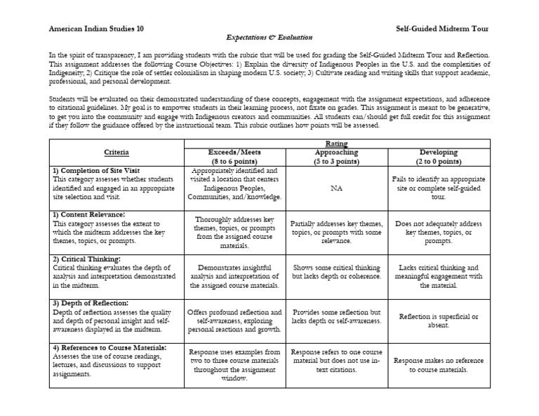 Expectations Grading Pdf Critical Thinking Thought