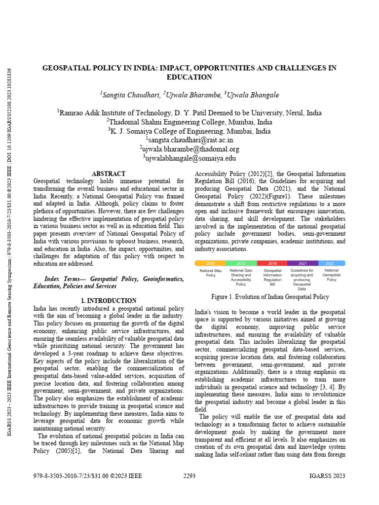 National Geospatial Policy 2022: Education Impact | PDF | Geographic ...