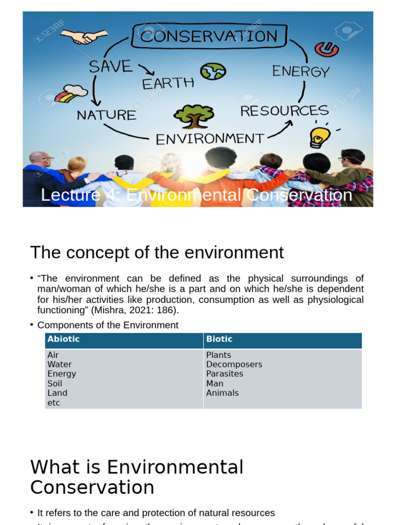 Lecture 4 Environmental Conservation-1 | PDF | Ecosystem | Conservation ...