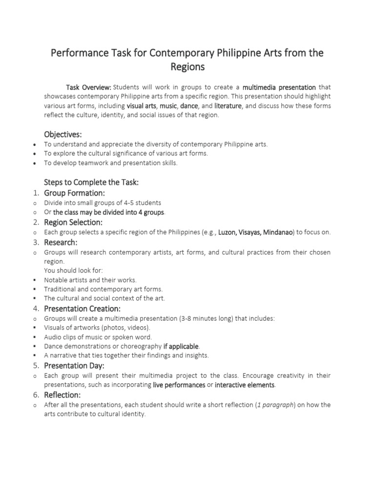 CPAR Performance Task Overview | PDF