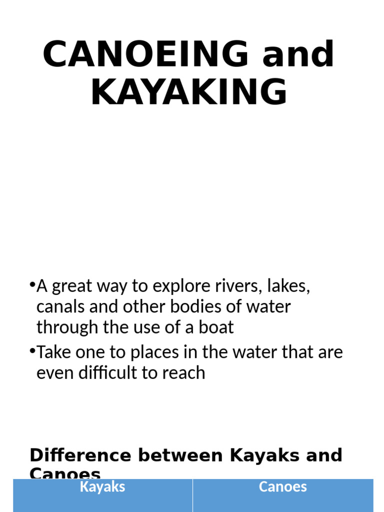 4 Canoeing and Kayaking | PDF | Kayak | Canoe