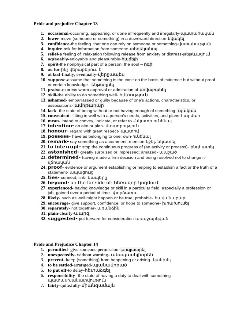 Vocabulary Chapters 13 - 14 | PDF | Knowledge | Suffering