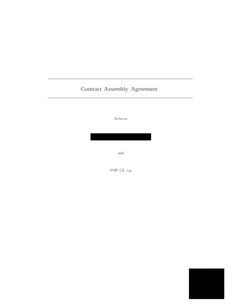 Contract Assembly Agreement Overview | PDF | Indemnity | Insurance