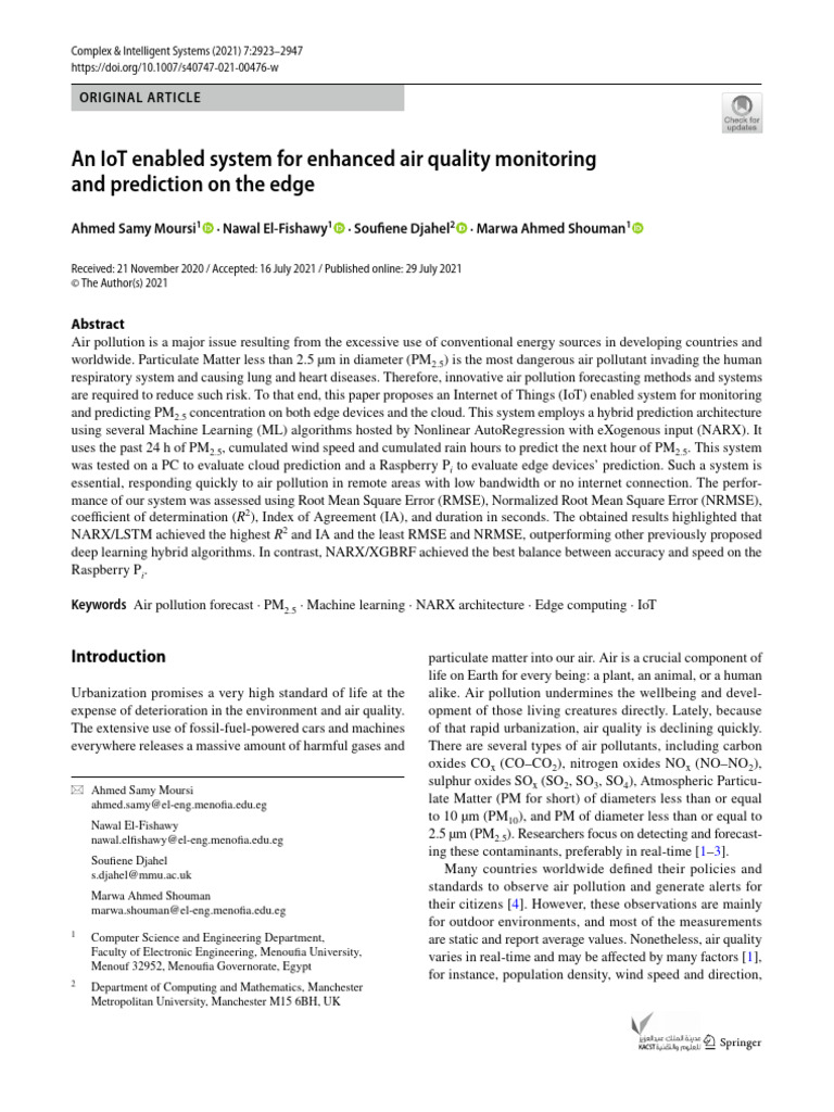 An IoT Enabled System For Enhanced Air Quality Monitoring | PDF ...