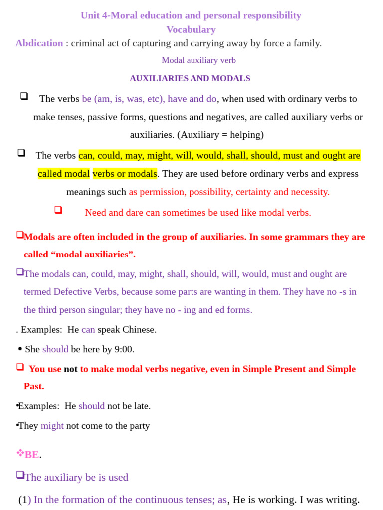 Presentation Unit 4 | PDF | Verb | Adverb