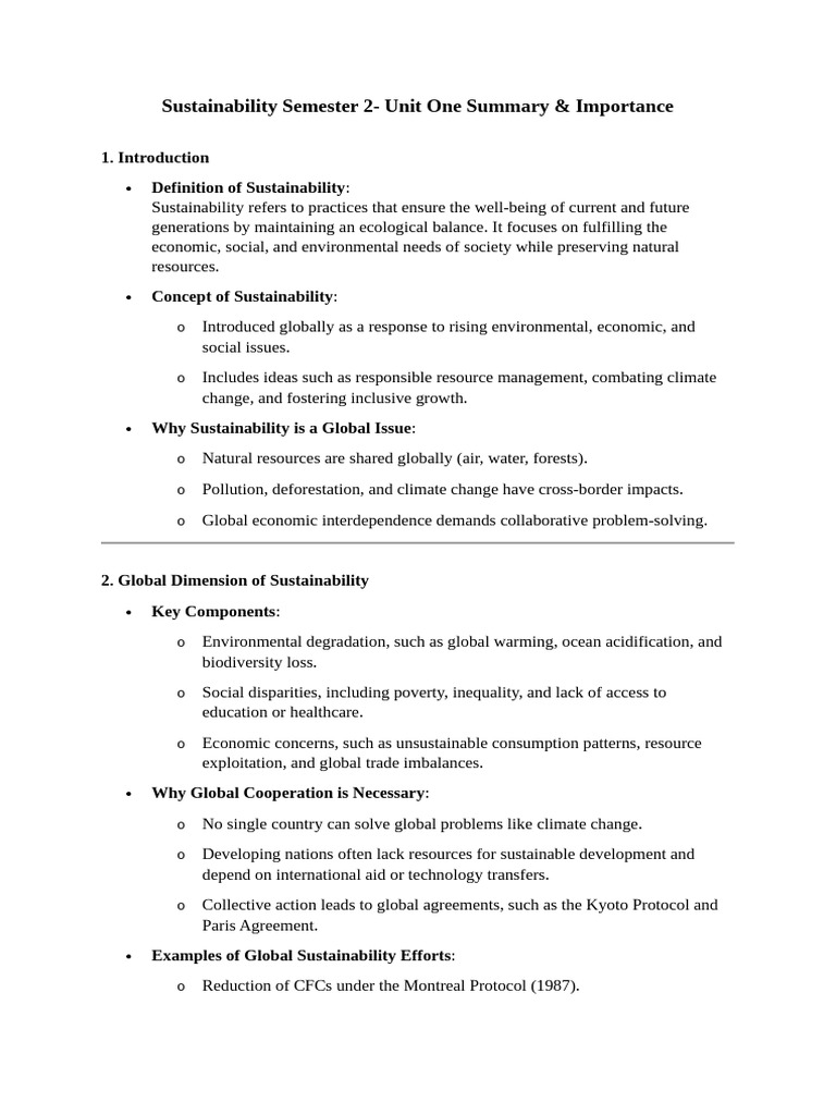Sustainability Overview and Global Impact | PDF | Sustainability ...