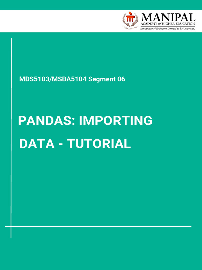 RM - Pandas - Importing Data | PDF | Comma Separated Values | Computer ...