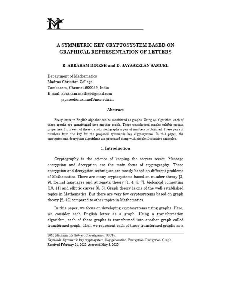 Symmetric Key Cryptosystem | PDF | Vertex (Graph Theory) | Cryptography