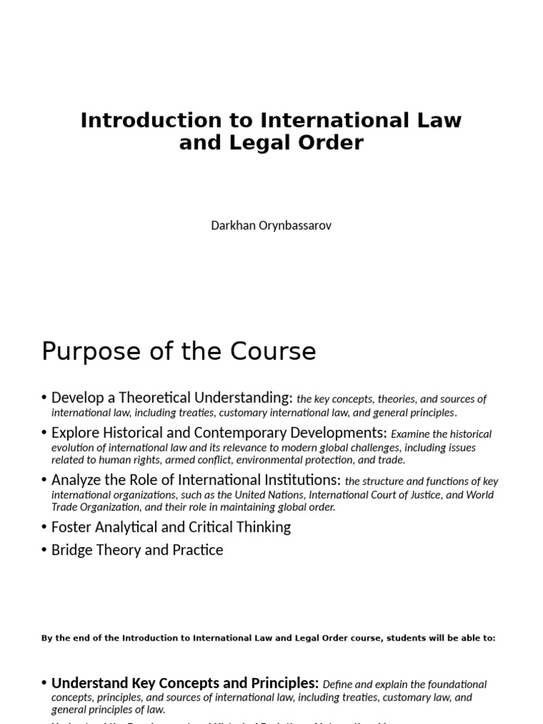 Introduction To The Course | PDF | International Law | Human Rights
