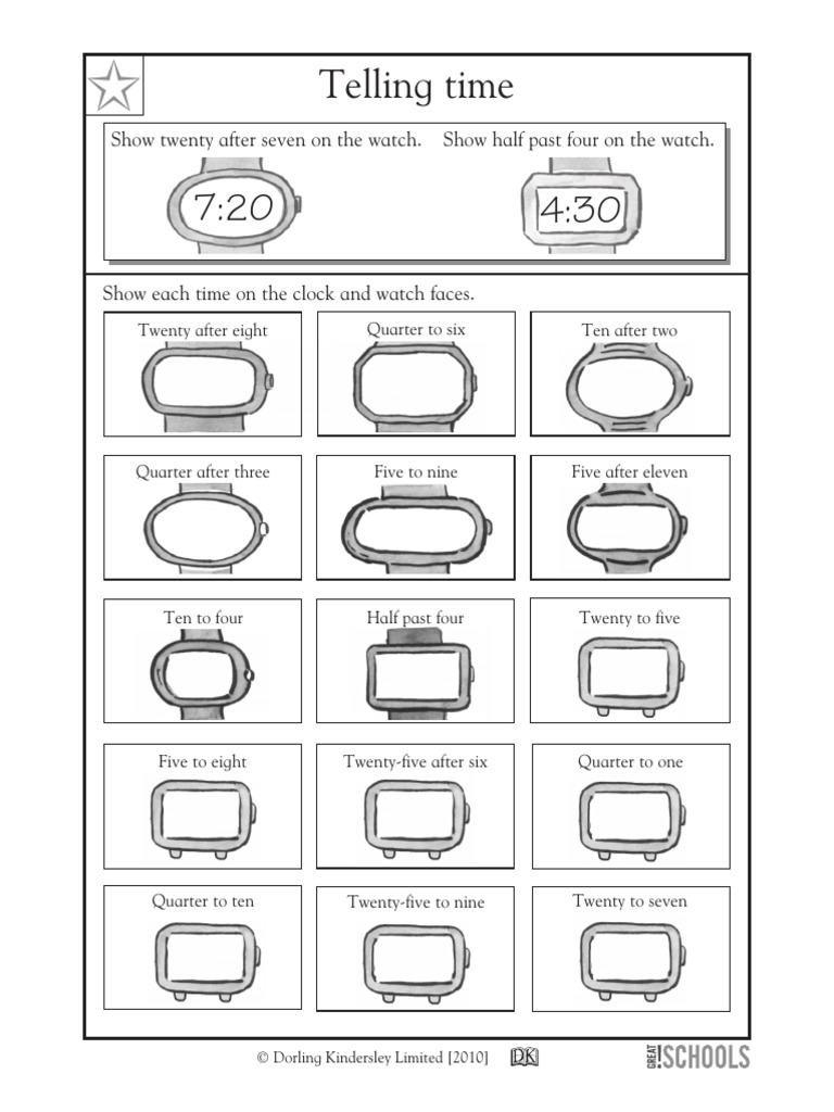 Telling Time: Clock and Watch Exercises | PDF