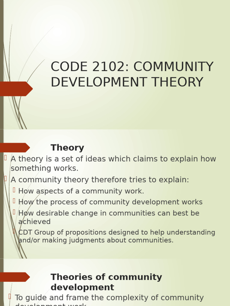 Community Development Theory Explained | PDF