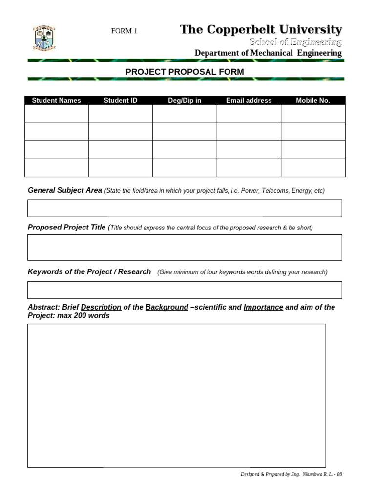 Engineering Project Proposal Template | PDF | Engineering | Methodology
