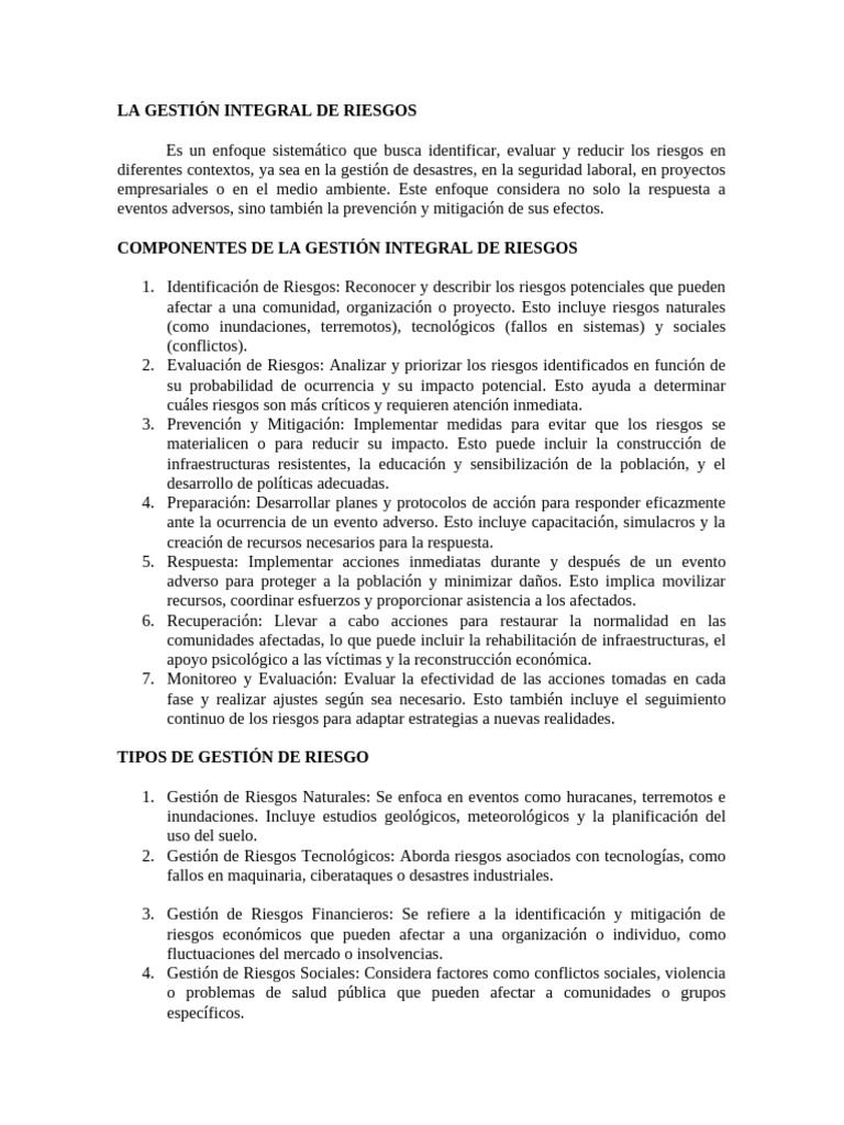 Gestión Integral de Riesgos en Venezuela | PDF | Riesgo | Defensa Civil