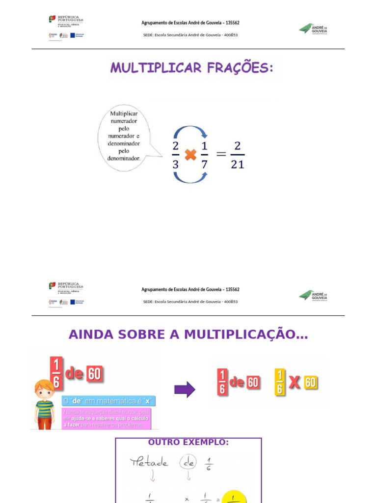 Multiplicação de Frações | PDF