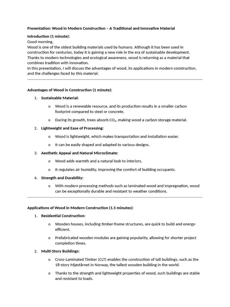 Wood I Modern Construction | PDF | Wood | Building Technology
