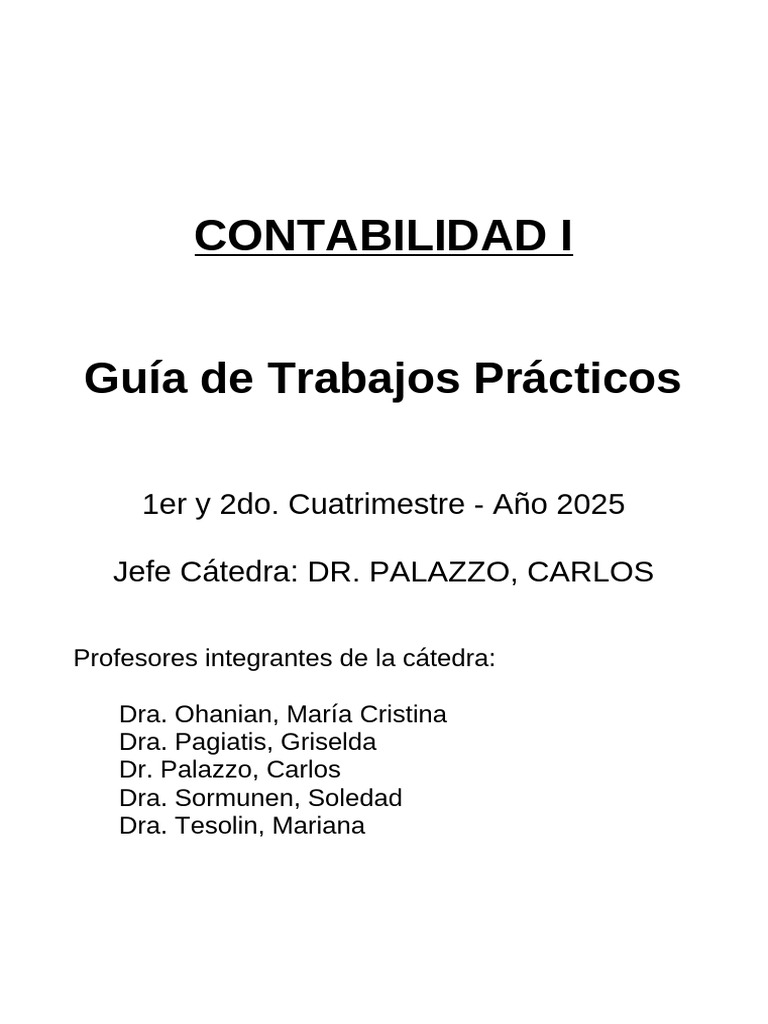 Guía Práctica de Contabilidad I 2025 | PDF | Contabilidad | Bancos