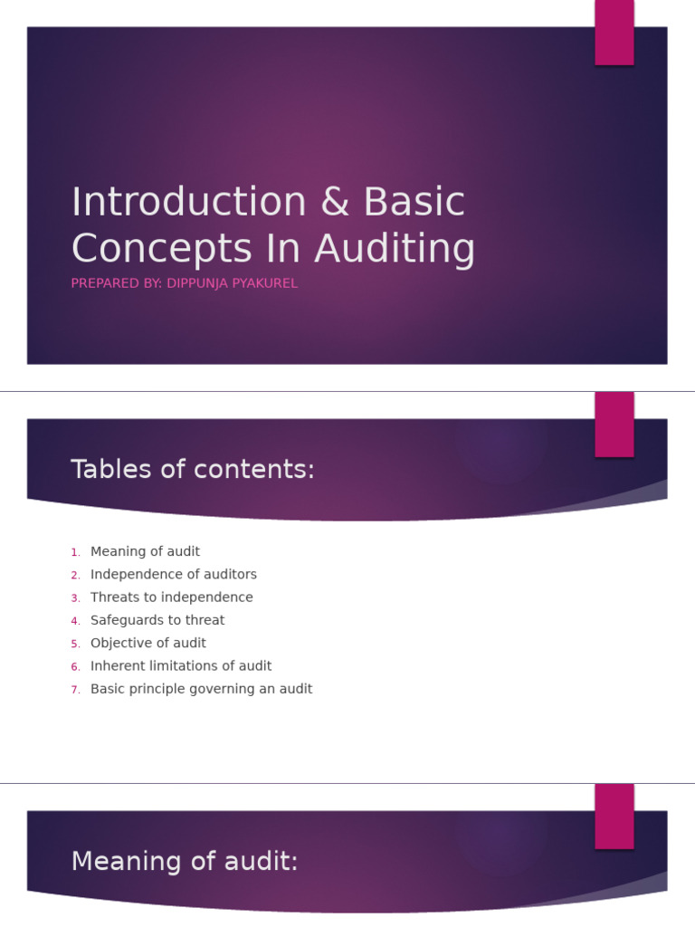 Auditing Basics: Independence & Principles | PDF | Audit | Financial Audit