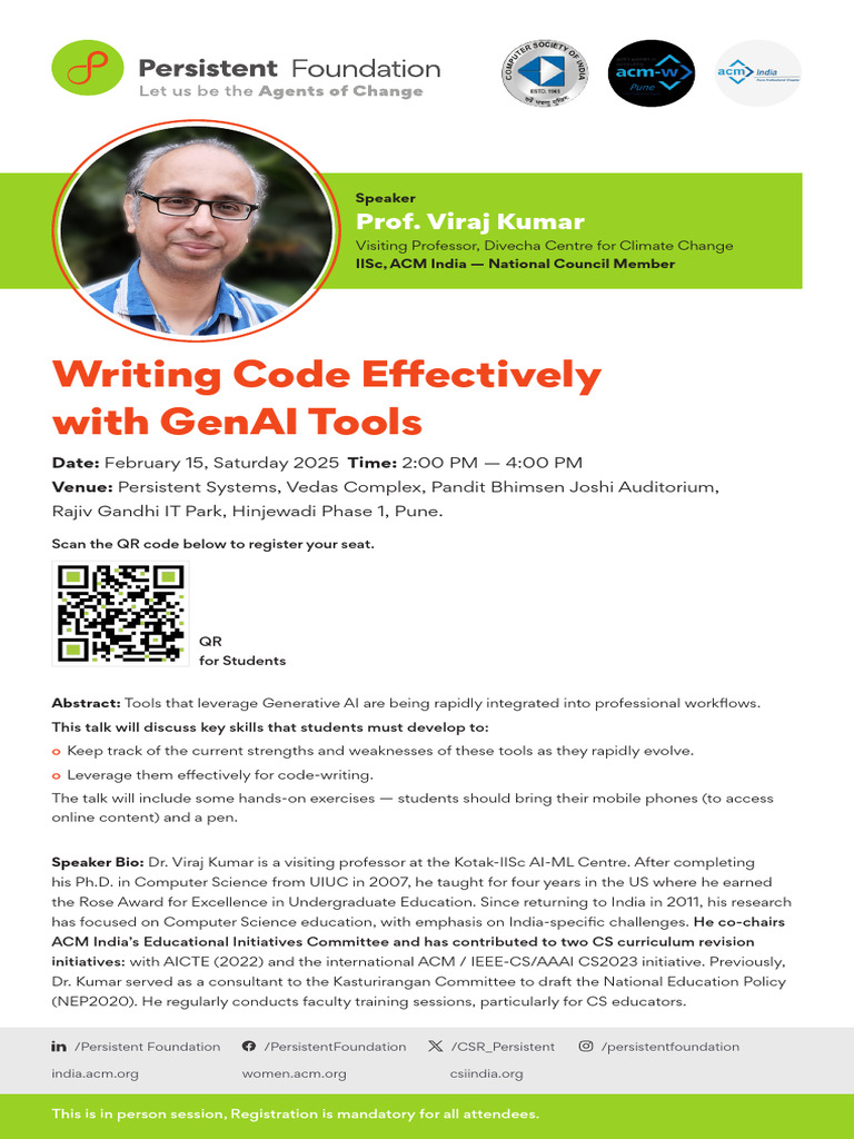 Generative AI in Code Writing Workshop | PDF