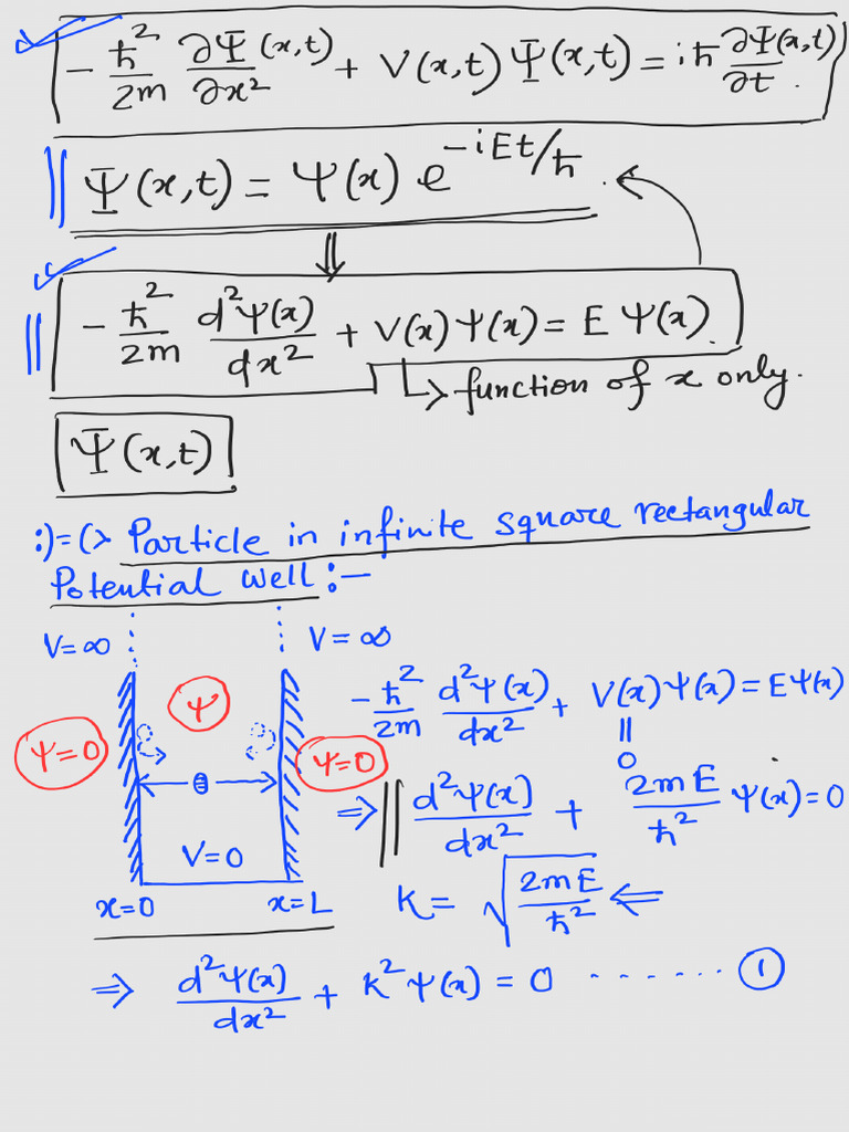Lecture Note 1D Infinite Square Well | PDF