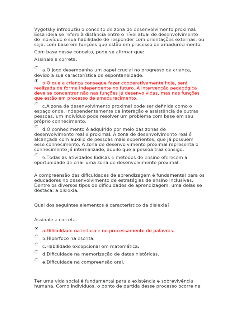 Vygotsky e a Zona de Desenvolvimento Proximal | PDF | Aprendizado ...