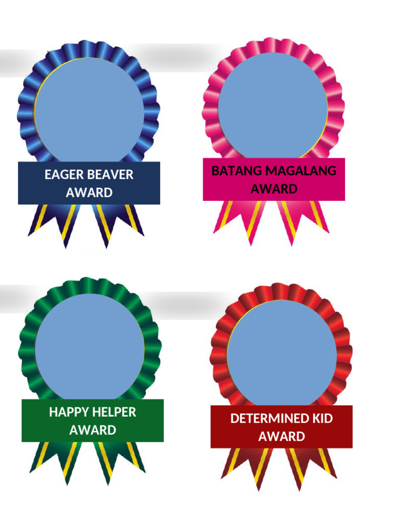 Kindergarten Award Ribbons | PDF