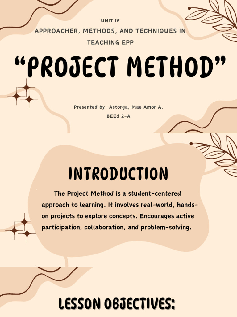 Project Method in EPP Teaching Techniques | PDF