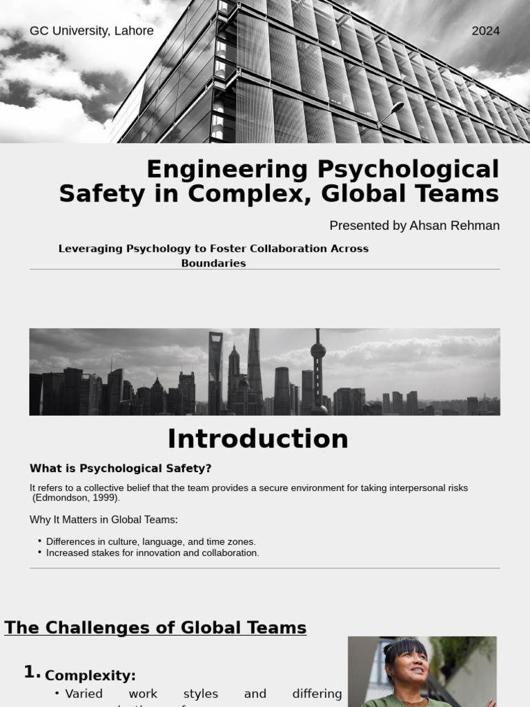 Engineering Psychological Safety in Complex, Global Teams | PDF ...