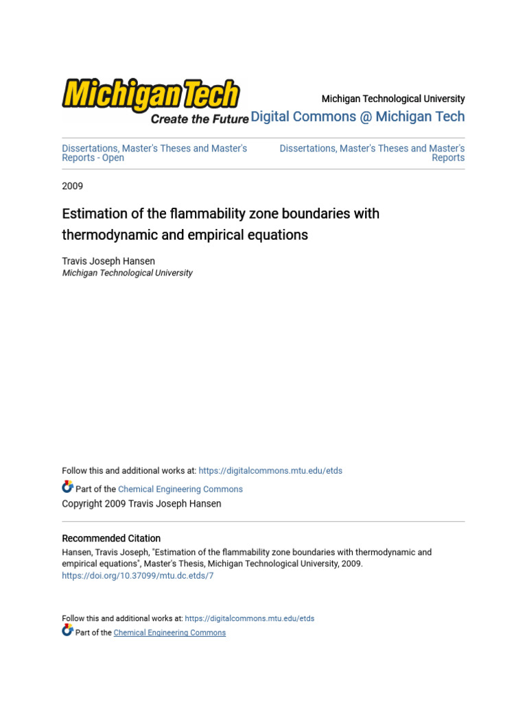 Estimation of The Flammability Zone Boundaries With Thermodynamic | PDF ...